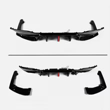 Rear Bumper Diffuser For BMW 5 Series G30 G31 G38 M5 Style 2017~2023 530i 540i With LED Light Rear Bumper Spoiler Splitter