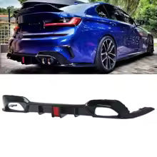 BMW 3 Series G20 G21 M Sport 2019 2020 2021 CMS Style Car Rear Diffuser Lip with Brake LED Light